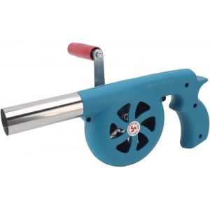 Ulteronixshop-Ventilateur de Barbecue, Ventilateur de Barbecue Portable &agrave; Manivelle, Augmente la Puissance de Feu, Souffleur D'Air Rapide pour le Camping et le Barbecue en Plein Air, (Blue) - Neuf