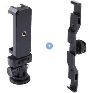 KAL-Eyeon Support De Fixation Triple Griffe En Aluminium Avec Barre D'Extension Et Support De Téléphone Pour Appareil Photo Reflex Numérique, Microphone, Lampe De Poche Vidéo Led, Accessoires Vlog - Neuf