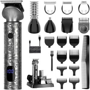 Beard Tondeuse Barbe Homme Tondeuse Cheveux Professionnelle Avec Lame En T De Coupe De Cheveux Chauve 0 Mm Rasoir Électrique Tondeuse Corps De Précision Pour Nez 7 En 1 - Neuf