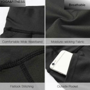 Short Pour Femme Avec Poches ¿ Pantalon Court Taille Haute Pour Le Contrôle Du Ventre, Le Yoga, La Course À Pied, La Gym - Neuf