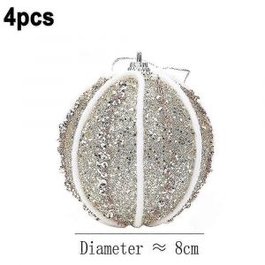 4 Pi&egrave;ces De 3,15 Pouces Boule De No&euml;l &Agrave; Paillettes Mousse Ornements De No&euml;l Arbre De No&euml;l D&eacute;corations De - Neuf