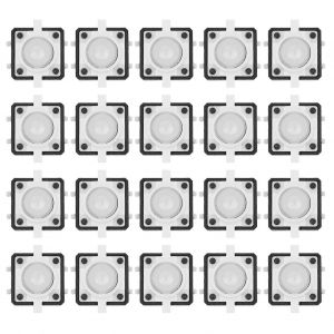 20PCS 12x12x7.3mm Interrupteur &agrave; bouton-poussoir tactile LED Interrupteur &agrave; bouton-poussoir tactile momentan&eacute;Blanc - Neuf