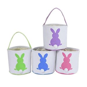 Paniers de lapin de Pâques pour enfants, 4 Pack d¿?ufs de Pâques en toile Sac de chasse lapin cadeaux jouets seau fourre-tout - Neuf