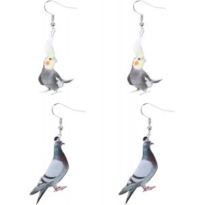 Kal-Boucles D'oreilles Pendantes En Acrylique - En Forme De Colibri - En Forme De Goutte - Pour Femmes Et Jeunes Filles - Perroquet - Neuf