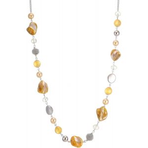 Tianyi-Long Collier De Perles En Pierre Pour Femmes Collier De Cha&icirc;ne En Argent Avec Cristaux De Coquillage Bijoux De Mode Cadeau No&euml;l Pour Maman - Neuf