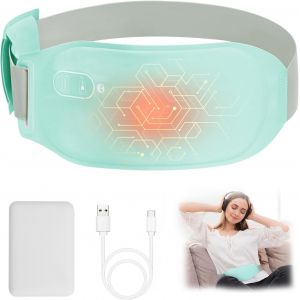 Perioden Ceinture chauffante portable avec 3 niveaux de chaleur, rechargeable par USB, lavable, coussin chauffant &eacute;lectrique pour soulager la douleur pendant le dos, l'abdomen, bleu - Neuf