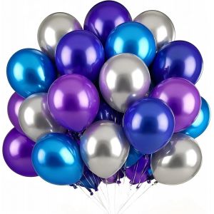 CAUC-Ballon Violet,60 Pi&iquest;&iquest;ces12 Pouces Violet et Argent Ballons Anniversaire Latex H&iquest;&iquest;lium Ballon,Ballon Fete pour F&iquest;&iquest;te &iquest;&iquest; Th&iquest;&iquest;me Filles Anniversaire Baby Shower Mariage F&iquest;&iquest;te D&iquest;&iquest;corations - Neuf