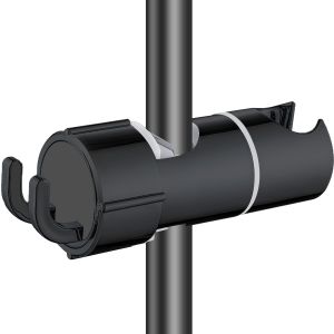 Support Pommeau De Douche Avec 2 Crochets, Universel Support De Douche 16 27mm &agrave; Diam&egrave;tre R&eacute;glable Adapt&eacute; &agrave; La Barre De Douche Support Ersatz Duschbrause Halterung Aus Geb&uuml;rstet 360&deg;Drehbarer Noir - Neuf