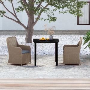 Prolenta Premium - Ensemble &Agrave; Manger De Jardin Avec Coussins 3 Pcs Marron - Neuf