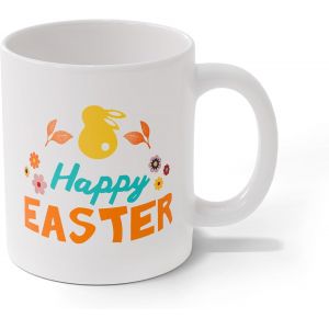 Eryi-Tasse Décorative Avec Motif De Pâques, Lapin Et Fleurs, Céramique Blanche (Pâques 1) - Neuf