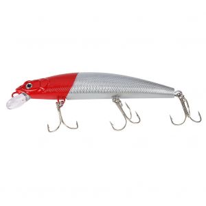 Leurre De Peche Durable En Abs Dur Avec Hamecon Triple Et Accessoire (Rouge Et Argent) - Neuf