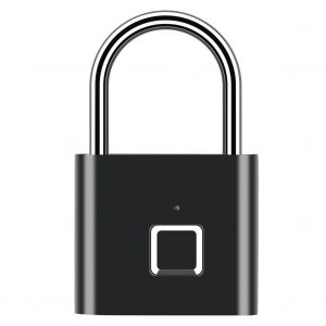 Cadenas intelligent a empreinte digitale rechargeable par USB, sans cle, noir, IP65 - Neuf