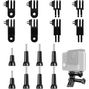 8pcs Bras pivotant réglable à 3voies gopro Bras pivotant Extension Adaptateur de trépied goproavec 8 vis à Serrage pour caméra GoPro caméra de Sport,Noir - Neuf