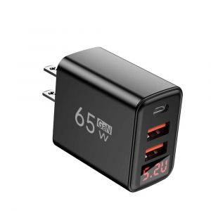 65w Usb Type C Chargeur Charge Rapide Prise Ue/Us Chargeur Mural Pour Iphone Samsung Xiaomi 3 Ports Charge Rapide Adaptateur De Chargeur De T&eacute;l&eacute;phone--Us Plug Black - Neuf