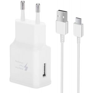 JGD-Adaptive Chargeur Rapide pour Samsung Galaxy S22 S21 S21FE S21+ S20FE S20 S20 Ultra S10 S10e S9 S8 A72 A71 A52 A51 A53 5G/Note20/10/9/Pixel 2/3/XL avec kit de C&acirc;ble USB Type C Blanc 1,5 m - Neuf