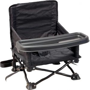 Bambisol 'chaizounette' Rehausseur Chaise Enfant | Evolutif D&egrave;s 6 Mois, Sac Transport, Si&egrave;ge Camping Enfant | Noir Gris - Neuf