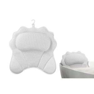 Oreiller de bain ergonomique avec appui-t&ecirc;te et 6 ventouses pour un soutien et une relaxation optimaux dans le bain. - Neuf