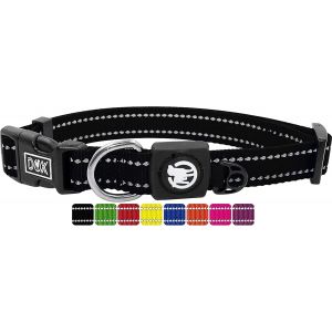 Eryi-Collier Chien Nylon, Réfléchissante, Réglable | Nombreuses Couleurs & Tailles | Pour Petit, Moyen Gros & Grand | Colliers Chat Chiot | Noir, L, Arnet Pour Chien - Neuf