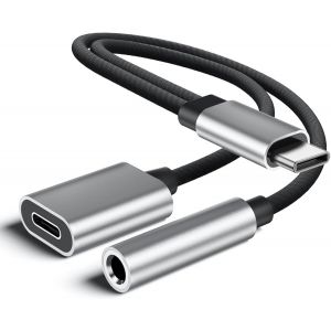 Thef-Adaptateur Casque Usb C Vers Jack 3.5mm, Usb Type C Vers 3.5 Mm Aux Audio Charge Adaptateur Casque Chargeur Tressé Convertisseur Compatible Avec Samsung Galaxy S23/S24+/S22/S21/Iphone 15/Hua Wei - Neuf