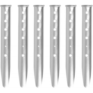 Eryi-Sardines Camping 31 Cm Piquets De Tente En Alliage D'aluminium Piquet De Sable Fixation 6 Pièces Pour Randonnée Auvent Bâche (Argent) - Neuf