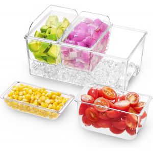 Boite Fruit,Snack Box 3 Compartiments,Boite A Bonbon,Plateau Aperitif,Plats,Coupelle Avec Couvercles,Service À Condiments,Pot A Epices,Boite A Epice Cuisine Rangement,1 Pièces - Neuf