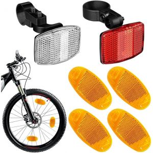 KALANKA-6 Pièces Catadioptre Velo Reflecteur,Reflecteur Rayon Velo Orange Avec Réflecteur De Vélo Avant Et Arrière Bande Reflechissante Accessoire Velo Pour Vélo Enfant Vtt Moto Sécurité Conduite Nui - Neuf
