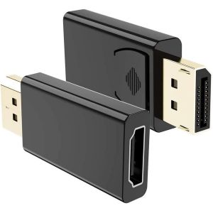 TIANYI-Adaptateur DisplayPort mâle vers HDMI femelle | Convertisseur DP vers HDMI plaqué or | Compatible avec ordinateur/bureau/ordinateur portable/PC/moniteur/HDTV - Noir - Neuf