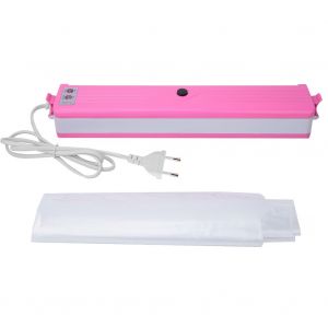 Machine a sceller les sacs sous vide, petite machine automatique a un bouton pour sceller les aliments, prise UE 220 V, prise UE 220 V, rose - Neuf