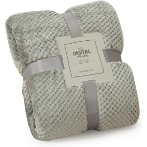 Tianyi-Plaid Couverture En Nid D'abeille Gaufre Couleur Unie Flanelle De Luxe 4 Tailles Disponibles Doux Chaud Couverture Douillette Jetés De Lit Jeté De Canapé Couvre-Lit Décorative 150×200cm - Neuf