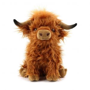 Jouet De Vache R&eacute;aliste Highland Bull Poup&eacute;e Pour Enfants Animal En Peluche Apaiser Le Jouet - Neuf