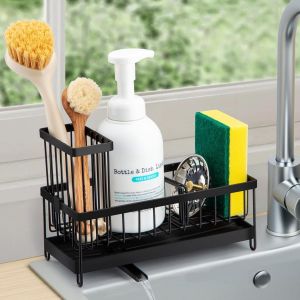 Eryi-Porte Eponge Evier Cuisine,Organisateur Evier Cuisine,Rangement Pour Éponge,Support Eponge Evier Cuisine,Porte Éponge Avec Plateau D'égouttage Amovible Sink Caddy Kitchen Organizer - Neuf