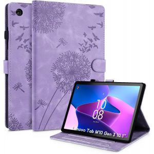 Kal-Coque Lenovo Tab M10 3rd Gen 10.1 Pouces 2022 Pissenlit Housse En Tablette Cuir Tpu Cover Case Étui Housse De Protection Pour Lenovo Tab M10 3rd Gen 10.1" Pouces Tb-328fu/328xu Violet - Neuf