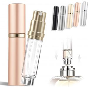 Atomiseur de parfum portable rechargeable-Flacon pulv&eacute;risateur de voyage vide de 5 ml,nano-brume,remplissage par le bas,distributeur de Cologne de poche pour homme et femme (or rose,CA) - Neuf