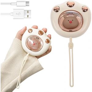 JGD-Chaufferette Main R&eacute;utilisable, Chauffe-Mains Rechargeable USB 2400mAh Power Bank avec 2 Niveaux de Chaleur Chauffe-Main Electrique Chauffe Main Rechargeable Mini Chauffe-Mains pour Femme - Neuf