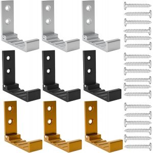 9 Pi&egrave;ce Crochets Muraux Pliables, Crochet Mural en Aluminium, Crochets Muraux Ondul&eacute;s pour serviette/v&ecirc;tement/&eacute;couteur/sacs &agrave; do, Crochet Pliant pour Bureau/Cuisine/Chambre/Salle de Bain - Neuf