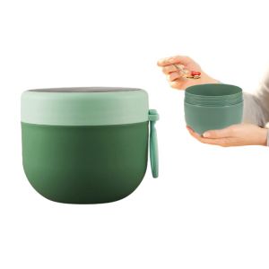 Bocal Alimentaire Isotherme En Acier Inoxydable De 800 Ml Avec Cuill&egrave;re Pliable Et Joint En Silicone - Neuf