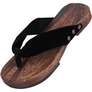 Kalanka-Tongs Homme Pantoufles En Bois Sandales Été Sabots Plate-Forme Antidérapantes Chaussure Maison/Bureau/Plage/Salle De Bain Respirant Flip Flop Été Mode Chaussons D'intérieur Extérieur - Neuf