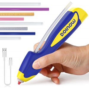 Chenquansarl-Pistolet &Agrave; Colle C Sans Fil, Pr&eacute;chauffage Rapide En 6 Secondes, Collage Automatique Sans Gouttes, Mini Pistolet &Agrave; Colle Avec 30 B&acirc;tons De Colle Color&eacute;s 185mm, Usb-C Rechargeable Pour Le - Neuf