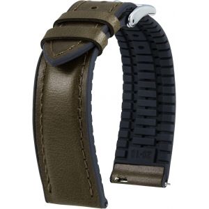Eryi-Bracelet Montre En Cuir 22mm 21mm 20mm 19mm 18mm 16mm 14mm Cuir Ciré À L'huile Et Silicone Hybrid Bracelets De Montre À Dégagement Rapide Pour Homme Femme 6 Couleurs - Neuf