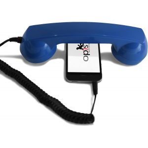 60s Micro-Combine Telephone Portable/Combiné Téléphone Rétro/Casque Audio en Forme combiné téléphonique pour Les Smartphones Android,Tablettes,Ordinateurs Portables,etc. (Bleu).[U68] - Neuf