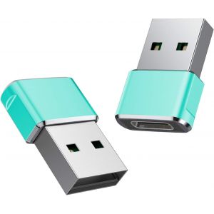 Thef-Adaptateur Usb Vers Usb C 2 Pack,Type C Femelle Usb A Mâle Convertir Chargeur Pour Iphone 16 15 14 13 12 Pro Max Mini Se,Apple Watch 8 9 10,Samsung Galaxy S24 S23 S22 A54 A53 A52,Tab A8 A9 - Neuf