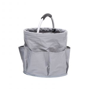 Panier de rangement pour produits d'entretien, 6 compartiments, pliable avec poignée de transport (gris foncé) - Neuf