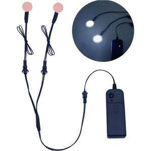 Kal-2 Pièces 20mm Yeux Led Lumineux, Panneau El Rond Lumière Électroluminescent El Feuille Panneau Lumière Feuille Néon Découpable Pour Cosplay Fête Masque Yeux Super-Héros Casque Décoration (Blanc) - Neuf