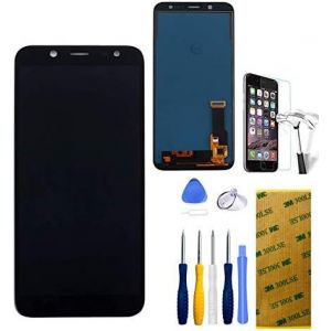 KAL-&Eacute;cran Lcd Compatible Compatible Pour Samsung Galaxy J6 J600 2018 Noir Avec Kit d'Outils de R&eacute;paration Adh&eacute;sif Feuille en Verre Tremp&eacute; - Neuf