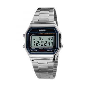 Skmei Montre Numérique Pour Hommes Montre De Luxe En Acier Inoxydable Électronique Étanche Hommes Montres Horloge 3bar Étanche Reloj Hombrsilver - Neuf