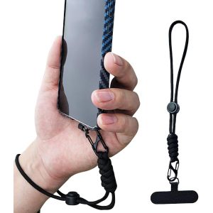 KAL-Dragonne Pour T&eacute;l&eacute;phone Portable -S&eacute;curit&eacute; Pour T&eacute;l&eacute;phone Portable -R&eacute;glable -Antid&eacute;rapante -Imperm&eacute;able -L&eacute;g&egrave;rement Respirante -Avec Mousqueton -Pour Le Camping, La Salle De Sport - Neuf