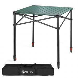 Table De Camping Pliante Villey, Table De Pique-Nique Pliable En Aluminium, Table Exterieure Portable Avec Sac De Rangement, Table Pliante A Hauteur Reglable Pour Randonnee Cuisine Jardin Plage, Large - Neuf