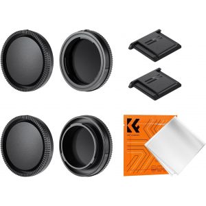 E-Mount 2 Front Housing Covers 2 Rear Caps 2 Shoe Protectors 1 Cloth Compatible with Sony A6700/A6600/A6500/A6400/A6300/A6100/A6000/A5100/A5000/A7C/A7R/NEX-6/ZVE10 II and etc - Neuf