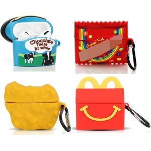 LORANKA-Pack de 4 Coques pour AirPods Pro 2e/1e G&eacute;n&eacute;ration (2022/2019), Coque en Silicone Rechargeable avec Design Mignon en Fausse Fourrure pour AirPods Pro 1/2 - Neuf