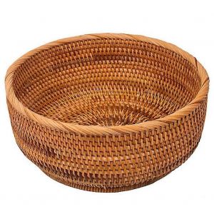 Bols ronds en rotin naturel pour le stockage du pain et des fruits (grand, 1 pièce) - Neuf